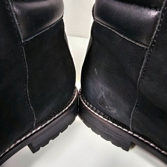 RAYE Emi Women's Black Suede & Leather Lace-Up Ankle Boots Lugged Size EU36 US5 - Picture 5 of 12